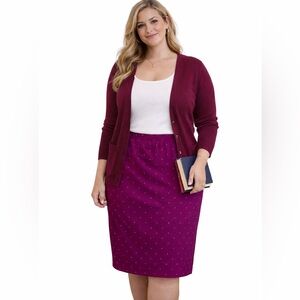 Simply Styled by Sears Magenta Polka Dot Pencil Skirt XL
